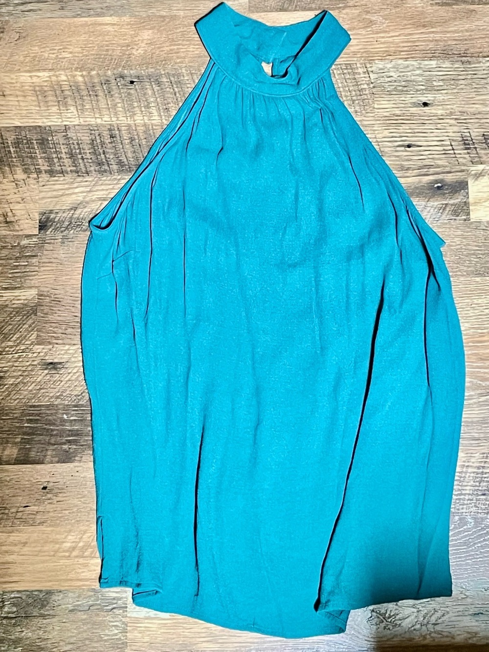 Chelsea28 Teal Turquoise Knit Sleeveless Halter Top